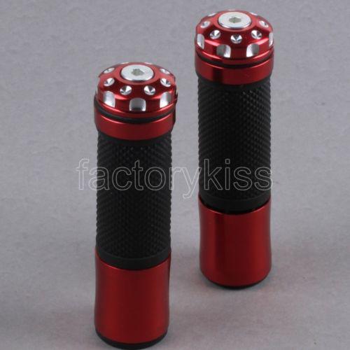 Universal motorcycle handlebar rubber hand grips 7/8" red