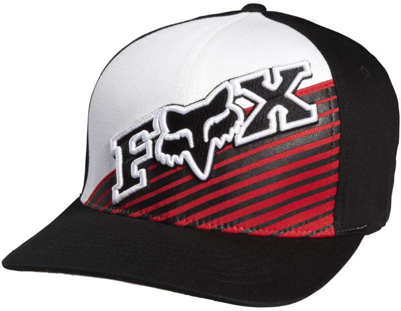 Fox counteractive red fitted flexfit medium profile hat cap hats mx 2014 white