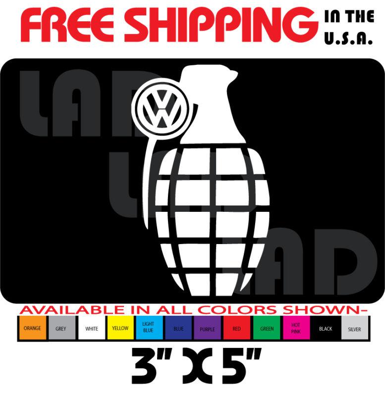 1- vw grenade decal white golf jetta touareg tiguan cc gti eos