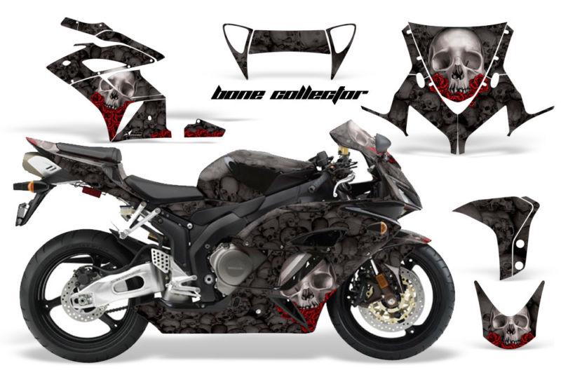 Amr racing graphics decal wrap kit- honda cbr1000 street bike, 04-05 bones black