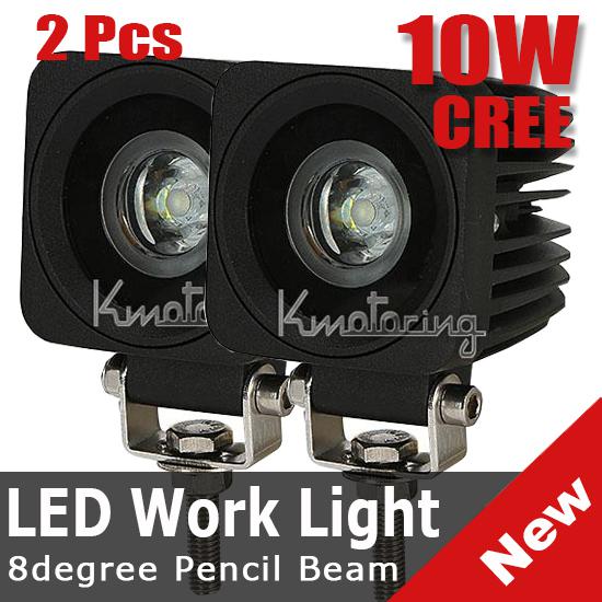 2 x10w cree led flood pencil beam work driving light car van motorcycle 4wd 4x4