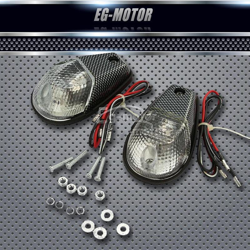 Carbon clear flush mount euro mini turn signals for honda kawasaki suzuki cbr