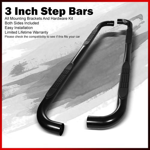 04-06 ford expedition black 3" side step nerf bar rail running board pair set