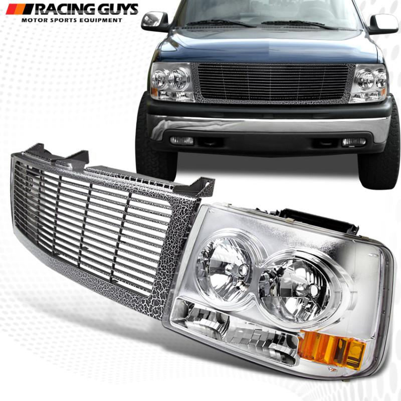 00-06 chevy suburban chrome headlight+leopard grille 05