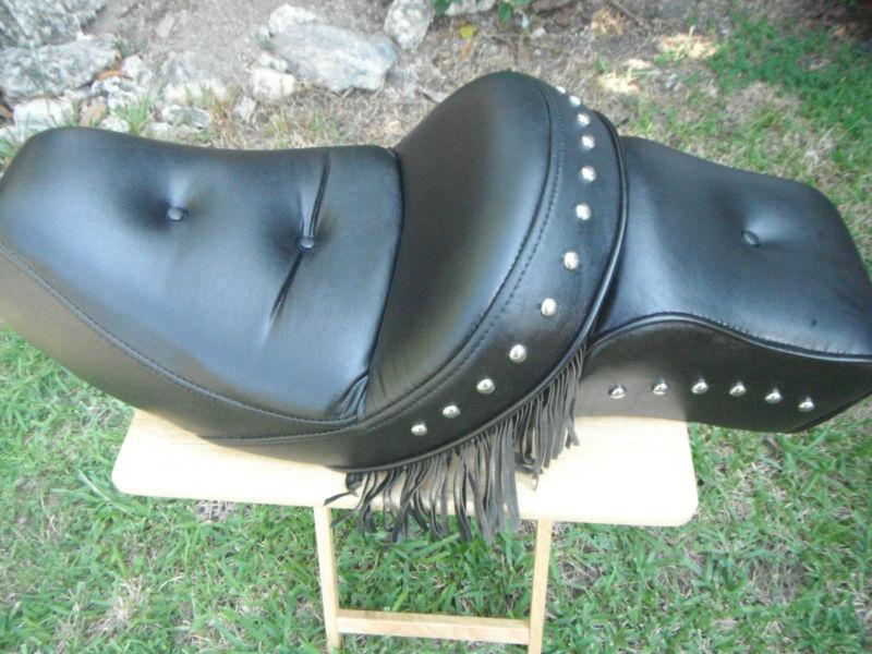 Harley davidson drag specialties xl leather seat/2-up seat/fits 82-03 xl's