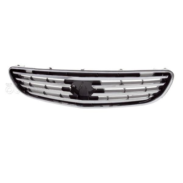 02 03 04 infiniti i35 front grille chrome frame black finished inner bar grid