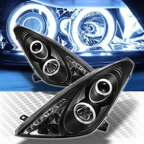 Ccfl halo led 00-05 toyota celica projector headlights black head lights set