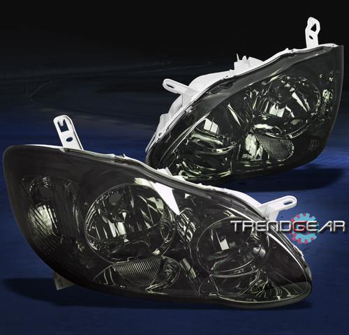 03-08 toyota corolla crystal headlights lamps jdm smoke 04 05 06 07 ce le s xrs