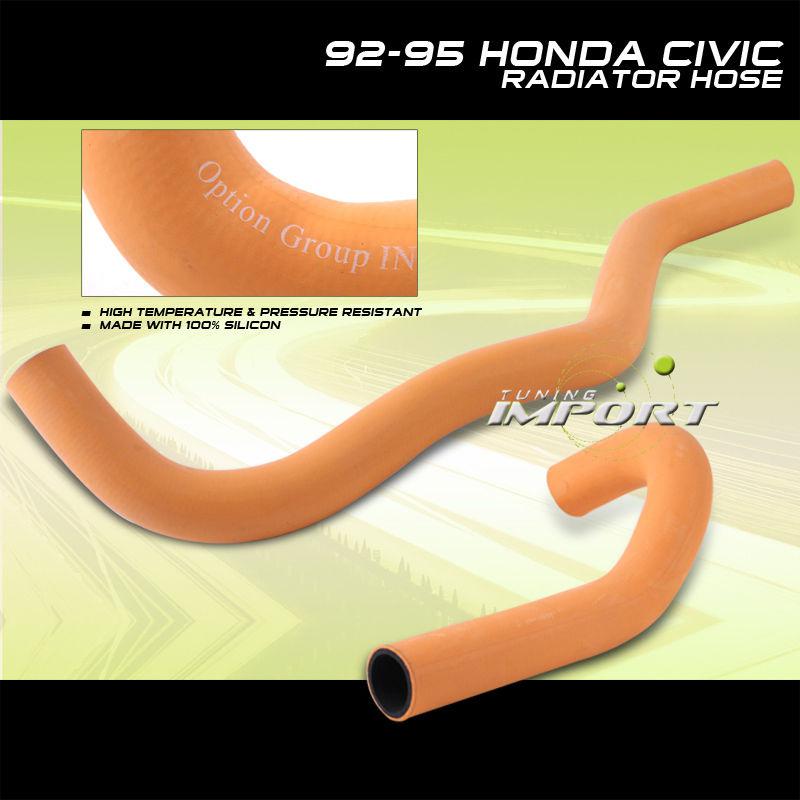 92-00 civic dx hx cx upper lower silicone radiator hose orange performance kit