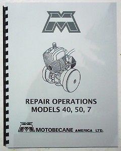 Motobecane moped models 40, 50, 50v, 7 repair manual