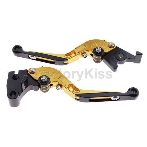 Foldable brake clutch levers for kawasaki zx636r / zx6rr 2005-2006 yellow