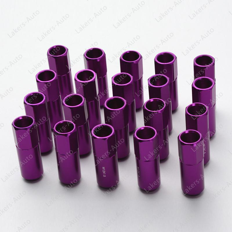 Purple alloy racing wheel tuner lug nuts aluminum  m12 x 1.25mm 60mm free ship