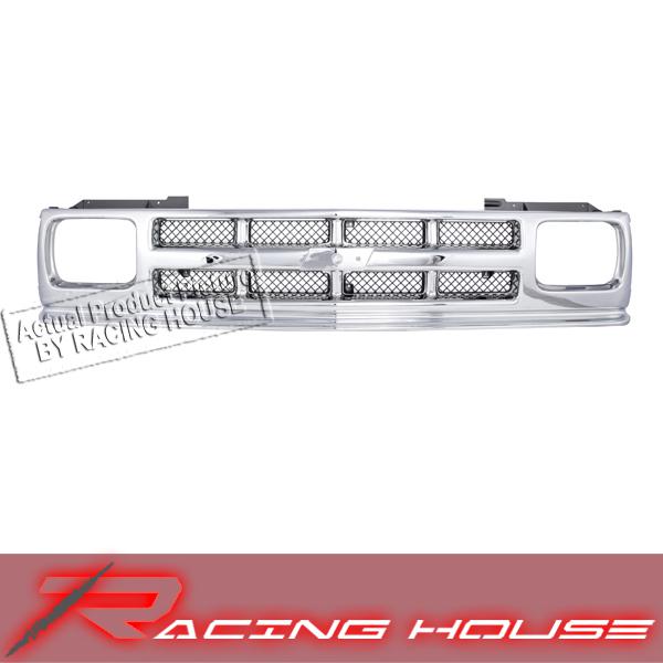 91-94 chevy s10 blazer pickup chrome front grille grill assembly replacement kit