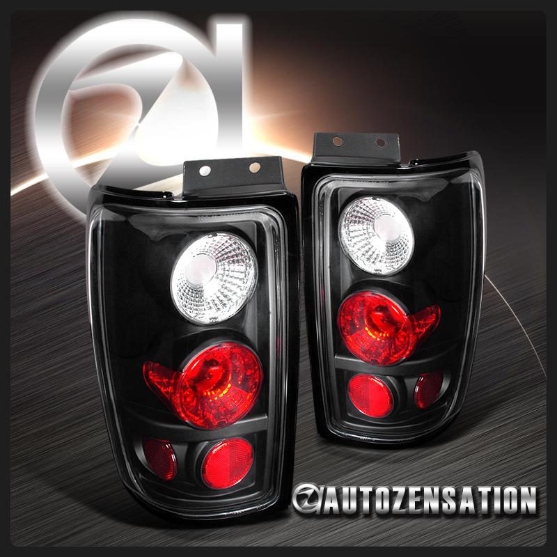 97-02 ford expedition black altezza rear tail brake lights pair