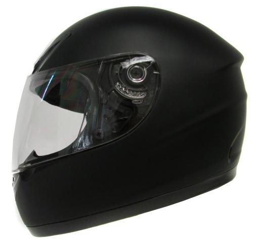 Solid matte black full face motorcycle street sport bike helmet dot sz. s/small