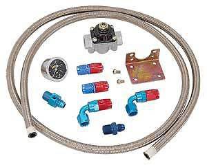 Holley 12-803 fuel pressure reg 4 1/2-9 psi 0-15 psi kit hose gauge fittings