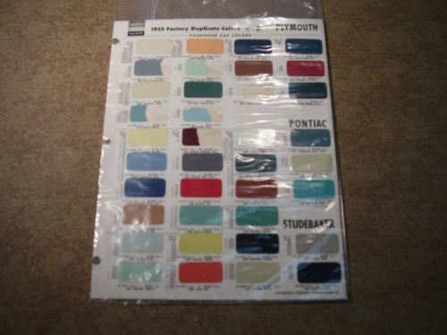 1955 studebaker pontiac plymouth colors chip paint chart ~ martin senour paints