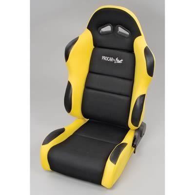 Procar seat sportsman lever reclining driver side velour yellow each