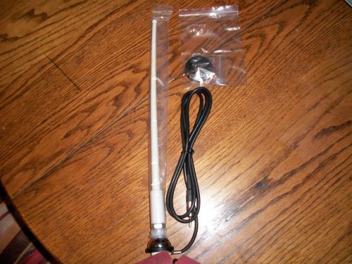 New dual mar16w rubber mast marine am/fm radio antenna - white