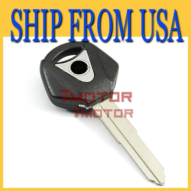 Us 1pcs metal alloy & abs black plastic motorcycle blank uncut key fit yamaha