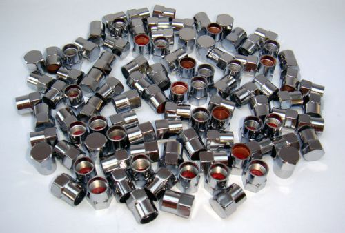 100 pcs. chrome plastic tire valve stem hex caps.