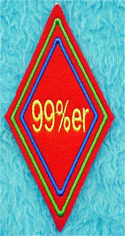 99%er red felt motorcycle  embroidered  sew on or iron on patch 