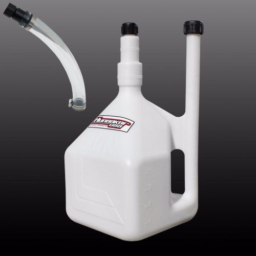 New: hunsaker 5 gallon quickfill fuel jug w/ hose kit, for utv offroad moto atv