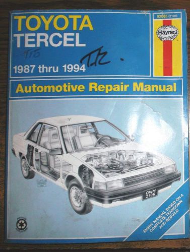 1987-1994 toyota tercel haynes auto repair service shop manual #92085 (2106)