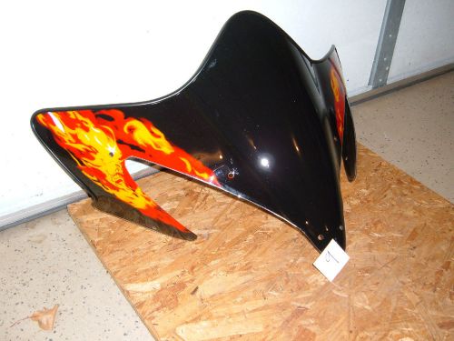 Yamaha windshield - apex/attak  snowmobile #8gt-backdraft 14&#034;   black / flames