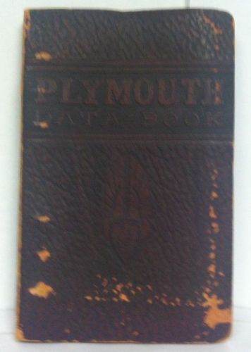 Rare 1937 or 1938 plymouth data book - original