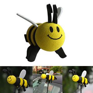 Cute smiley honey bumble bee car aerial ball antenna topper cj