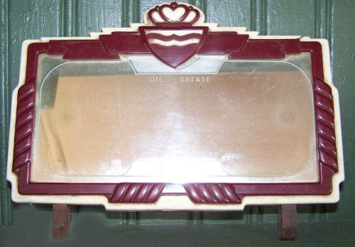 Vintage art deco automobile service travel record vanity visor mirror