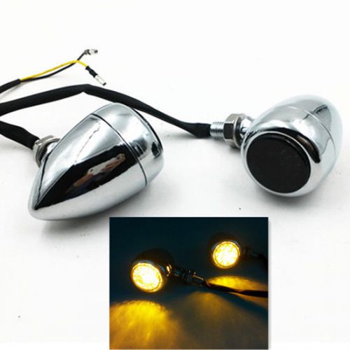 Custom metal bullet turn signal lights indicator chopper crusier retro motorbike