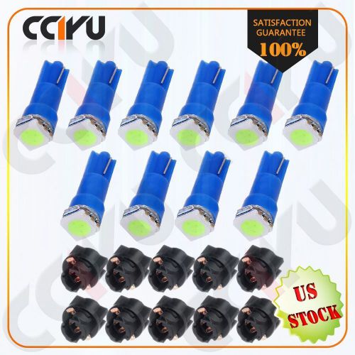 10x ice blue led t5 70 73 74 twist lock dashboard cluster gauge wedge light bulb