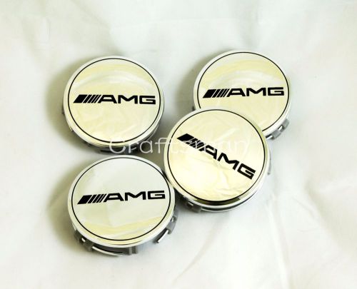 4pcs silver amg wheel center hub caps 76mm/3&#039;&#039;