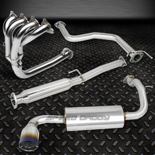 4.5&#034;burnt tip racing catback+4-1 header manifold exhaust for 88-91 civic ed 3dr