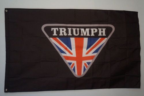 Triumph car british union jack flag banner man cave garage 5x3 feet