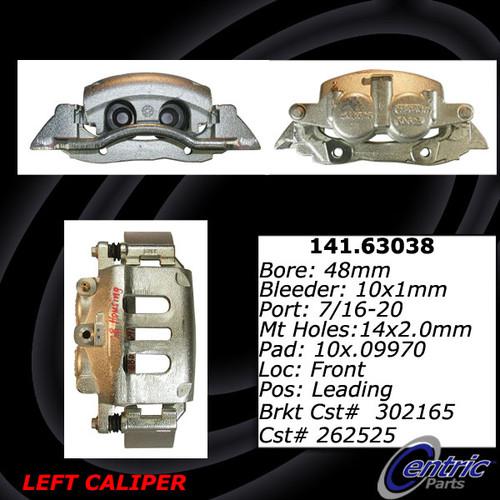 Centric 141.63038 front brake caliper-premium semi-loaded caliper