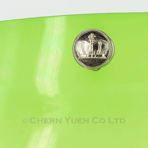 Silver king crown snaps uv gradient green bubble shield helmet visor face mask