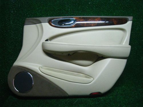 2006 jaguar xj8 front oem passenger door panel skin trim cover tan w/ wood