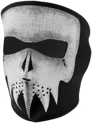 New zan headgear glow in the dark skull adult neoprene full-mask, gray, one size