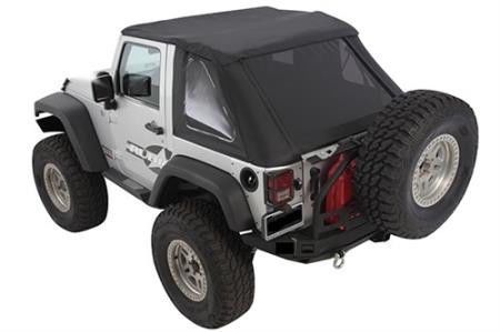 New 2007-2016 soft top jeep wrangler 2 door black tint bowless combo top 9073235