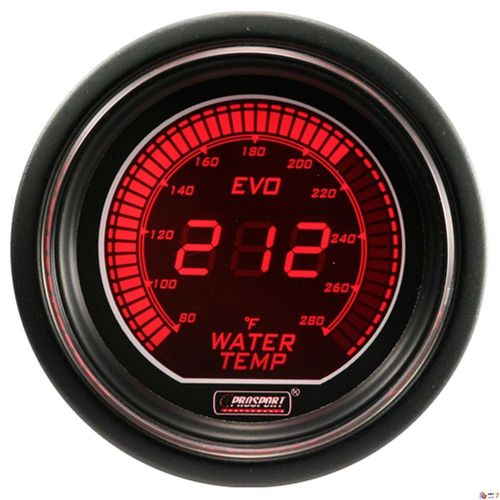 Prosport 52mm evo series digital red / blue led water temperature gauge f