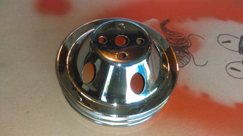 Chrome sb chevy short water pump pulley 283 327 350 rat rod