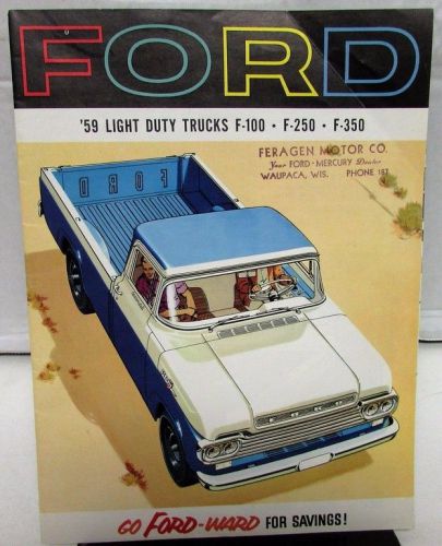 Purchase 1959 Ford Light Duty Trucks F-100 -250 -350 Series Sales ...