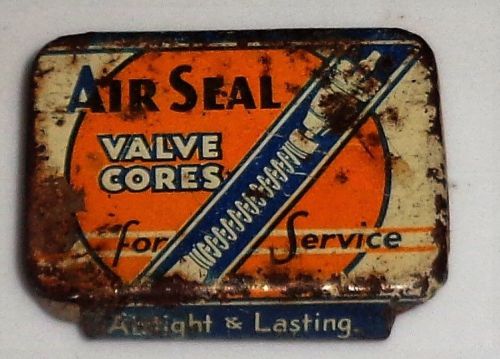 Htf vintage air seal valve cores tin &amp; one stem inside collector tin