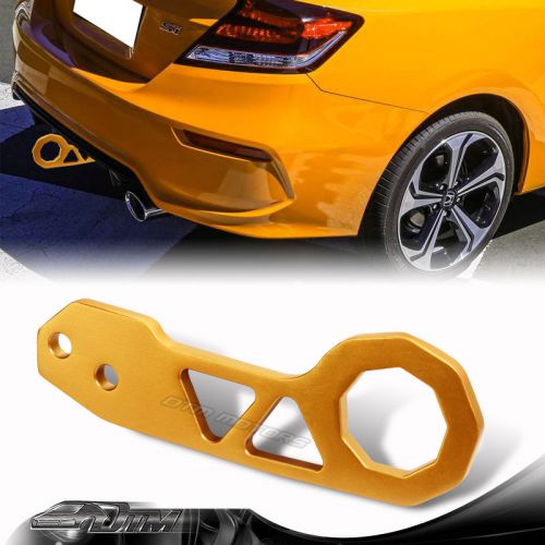 Jdm 2&#034; anodized cnc billet aluminum gold rear bumper racing tow hook for ford