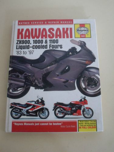 Haynes 1681 repair manual  kawasaki zx900,1000&amp;1100  1983-1987  hard cover issue