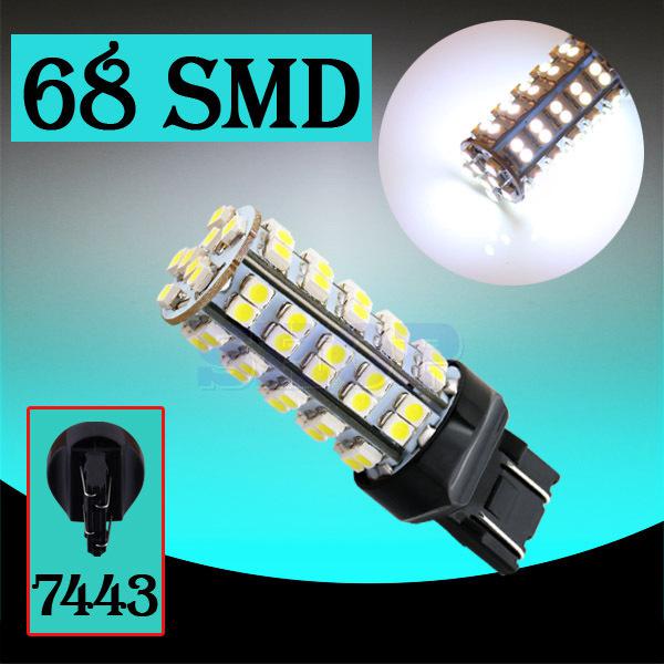 7443 7440 pure white 68 smd 5050 stop tail brake signal led car light bulb