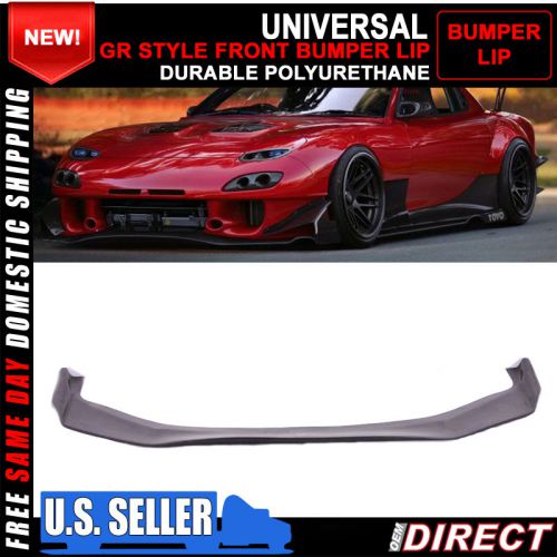 Gr style universal front bumper lip splitter chin spoiler flexible polyurethane